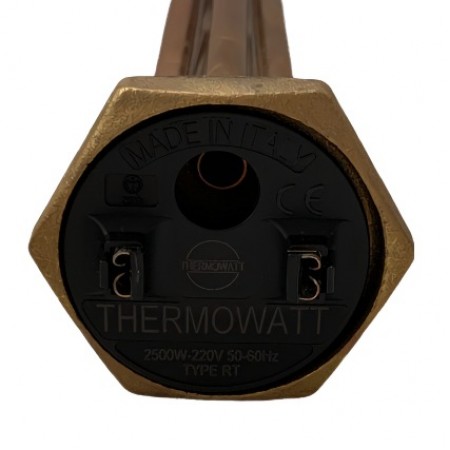 ТЭН с терморегулятором Thermowatt 2.5 кВт. латунь; аналог Ariston Италия