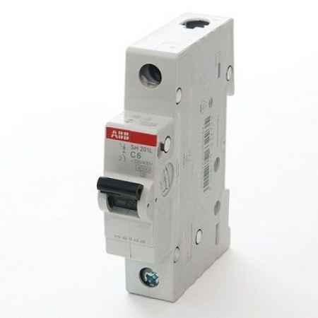 Автоматический выключатель однополюсный SH201L 1Р 6А 4.5кА С АВВ  10/120шт.