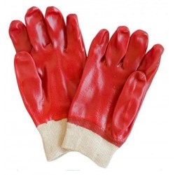 Перчатки ХБ с бензомаслостойким покрытием красные  12шт.