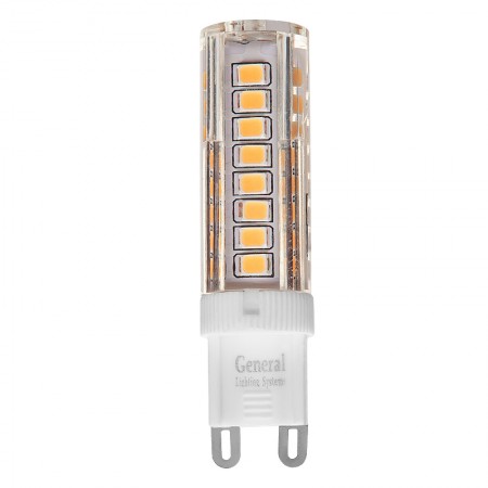 Лампа светодиодная General GLDEN-G9-10-P-220-6500, 661448, G9, 6500К