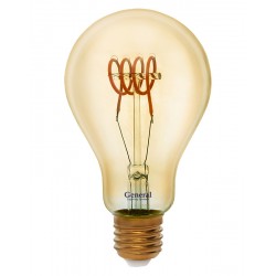 Лампа светодиодная General Филамент GLDEN-A75SS-6-230-E27-1800, 661014, E-27, 1800 К, золотая